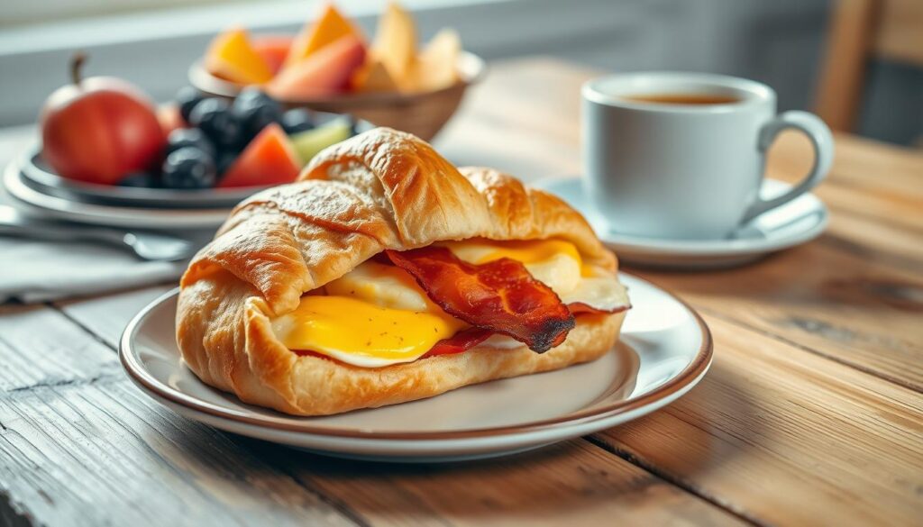 crescent roll breakfast sandwich crescent roll breakfast sandwich